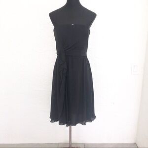 Armani Collezioni Dress Black Silk Strapless Cocktail Party 10